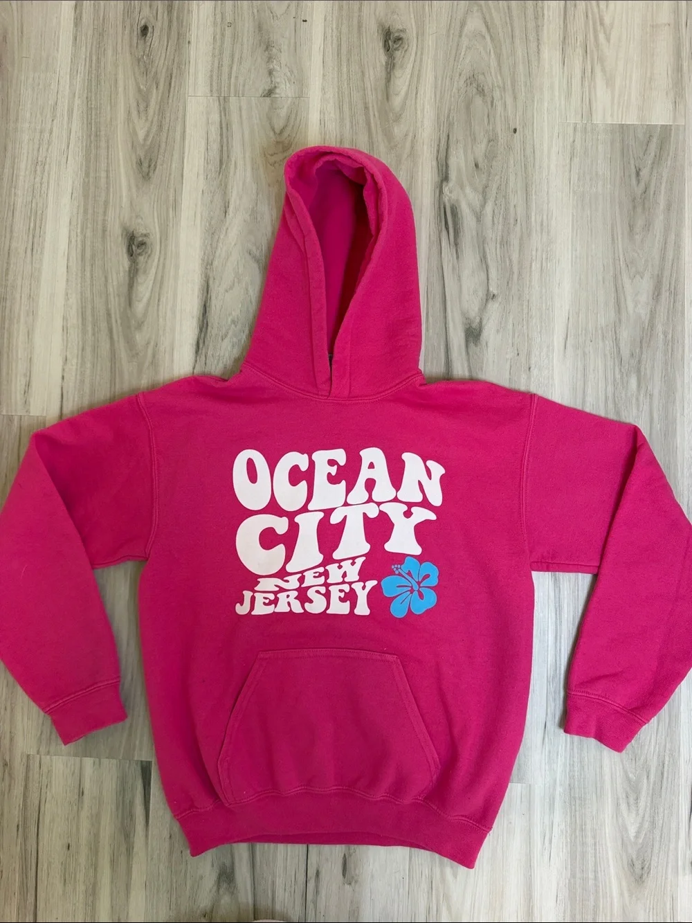 Ocean City New Jersey Kids Pink Hoodie Sweatshirtsz LRG